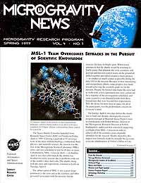 NASA Microgravity News Newsletter Design